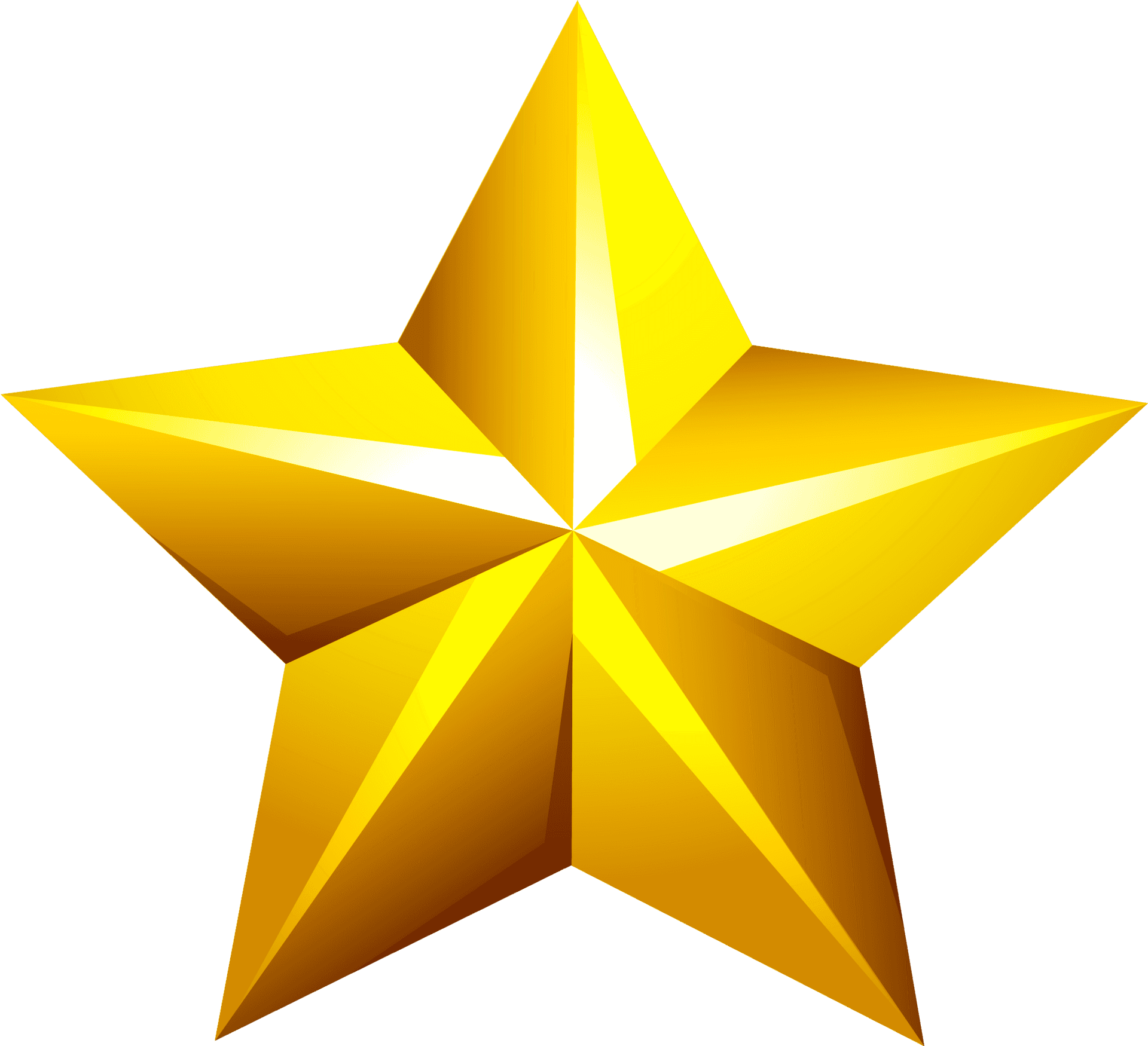 Golden Star3 D Graphic PNG Image