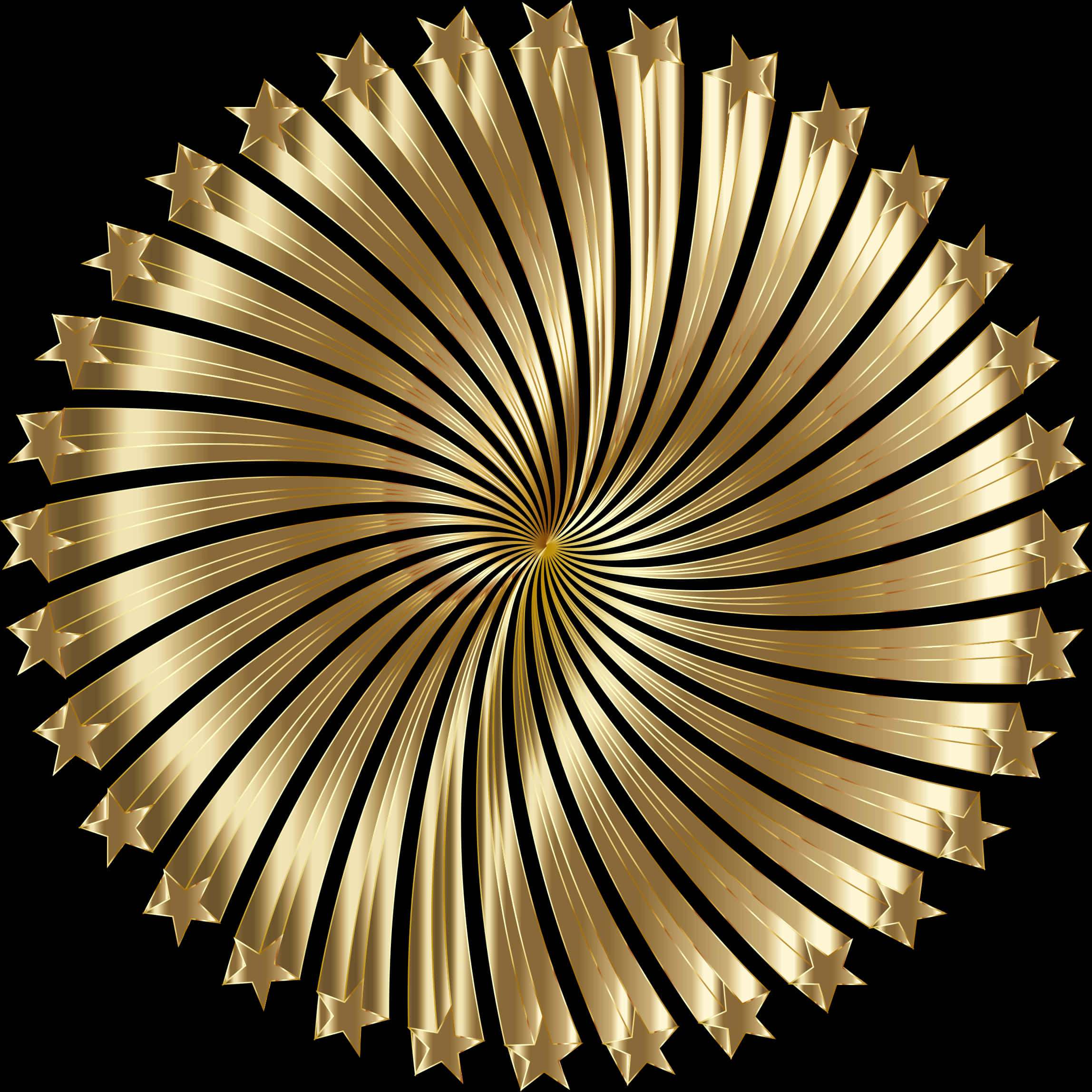 Golden Starburst Design PNG Image