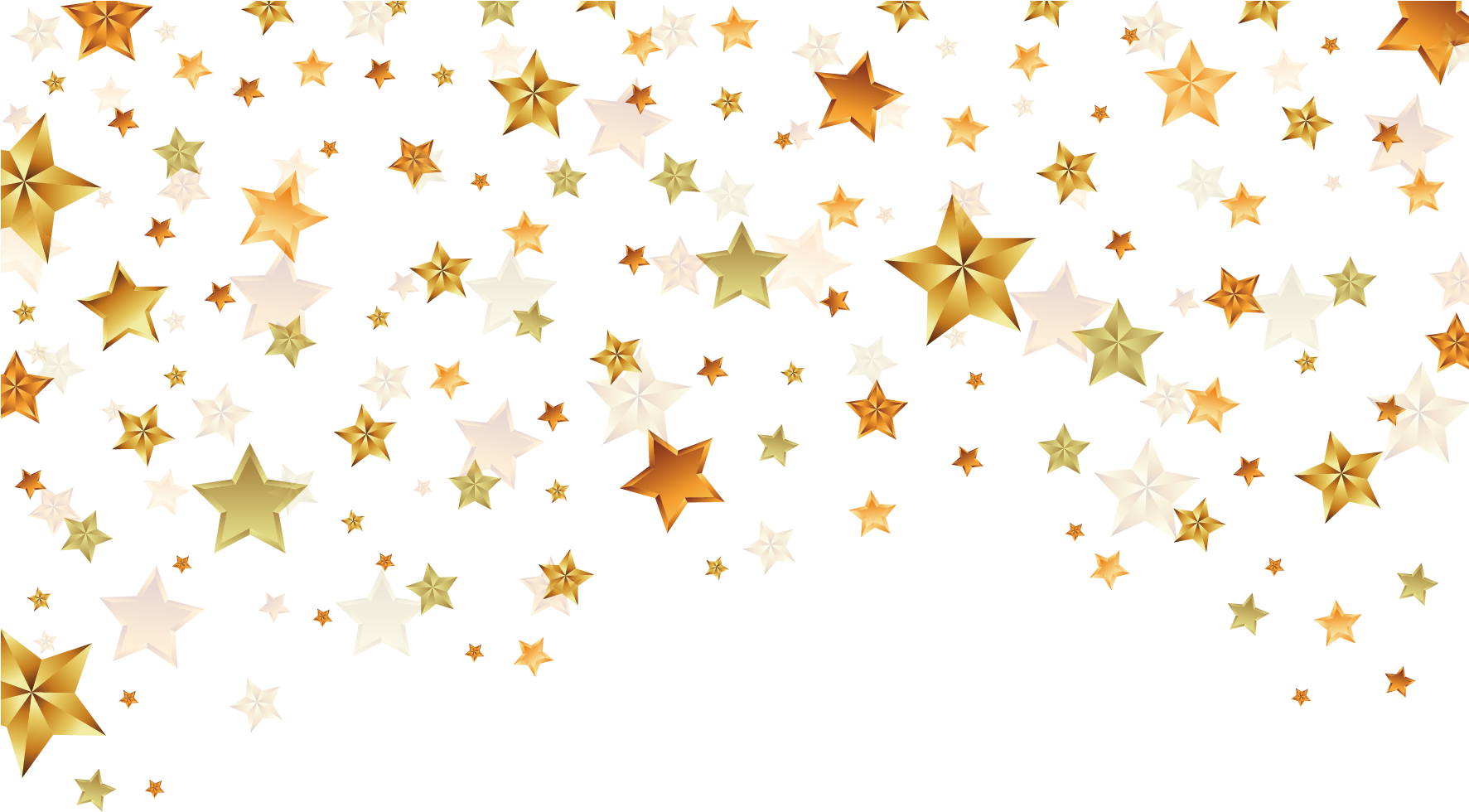 Golden Stars Falling Pattern PNG Image