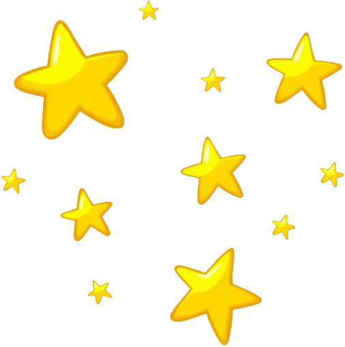 Golden Stars Scattered Pattern PNG Image