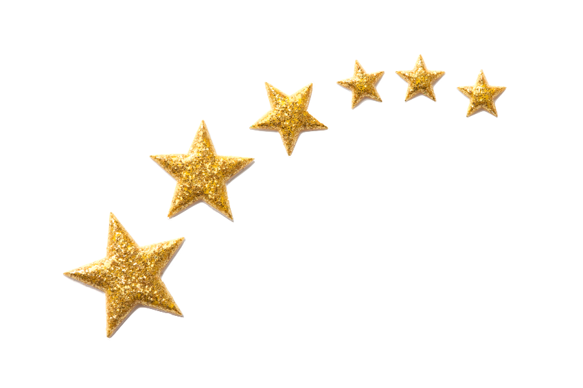 Golden Stars Scatteredon Grey Background PNG Image