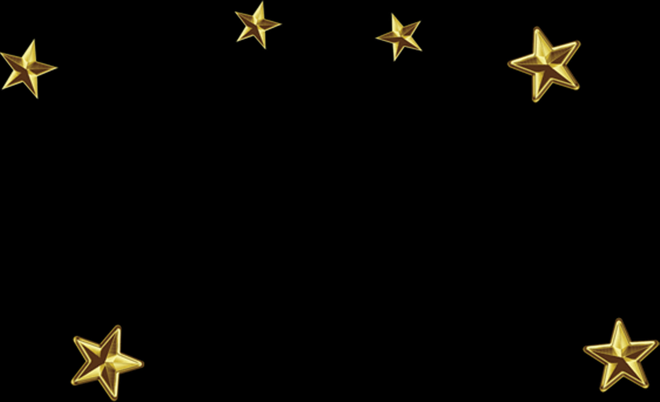 Golden Starson Black Background PNG Image