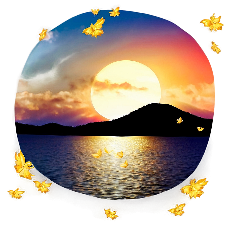 Golden Sunrise Scenery Png 59 PNG Image