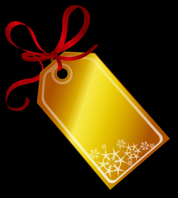 Golden Tagwith Red Ribbon PNG Image