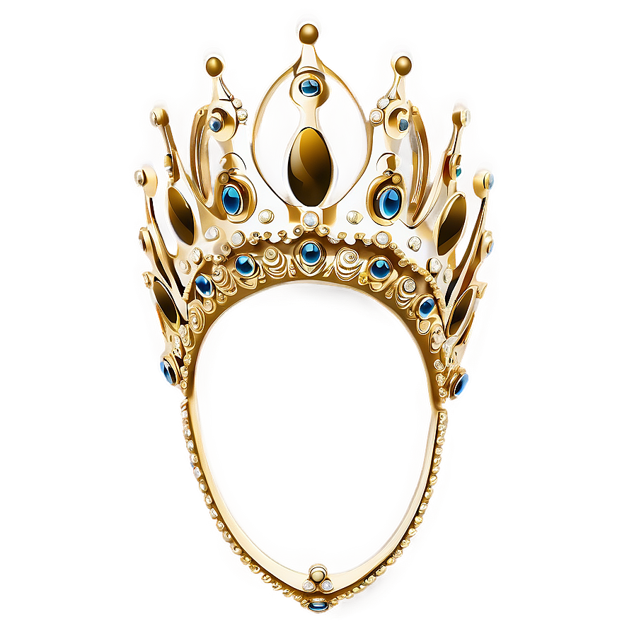 Golden Tiara Outline Png 4 PNG Image