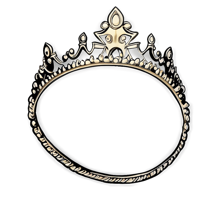 Golden Tiara Outline Png Kjs PNG Image