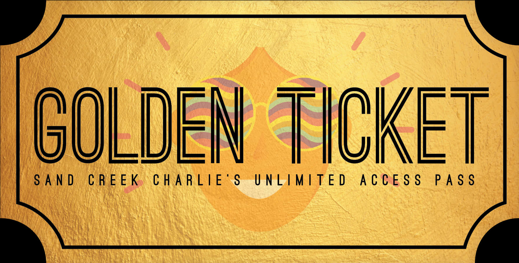 Golden Ticket Unlimited Access Pass PNG Image