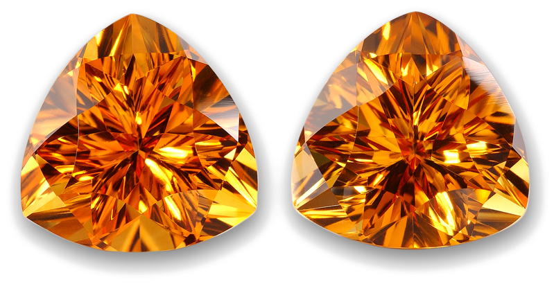 Golden Topaz Gemstones Pair PNG Image