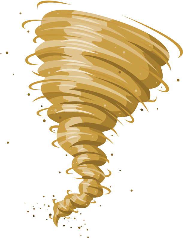 Golden Tornado Illustration PNG Image