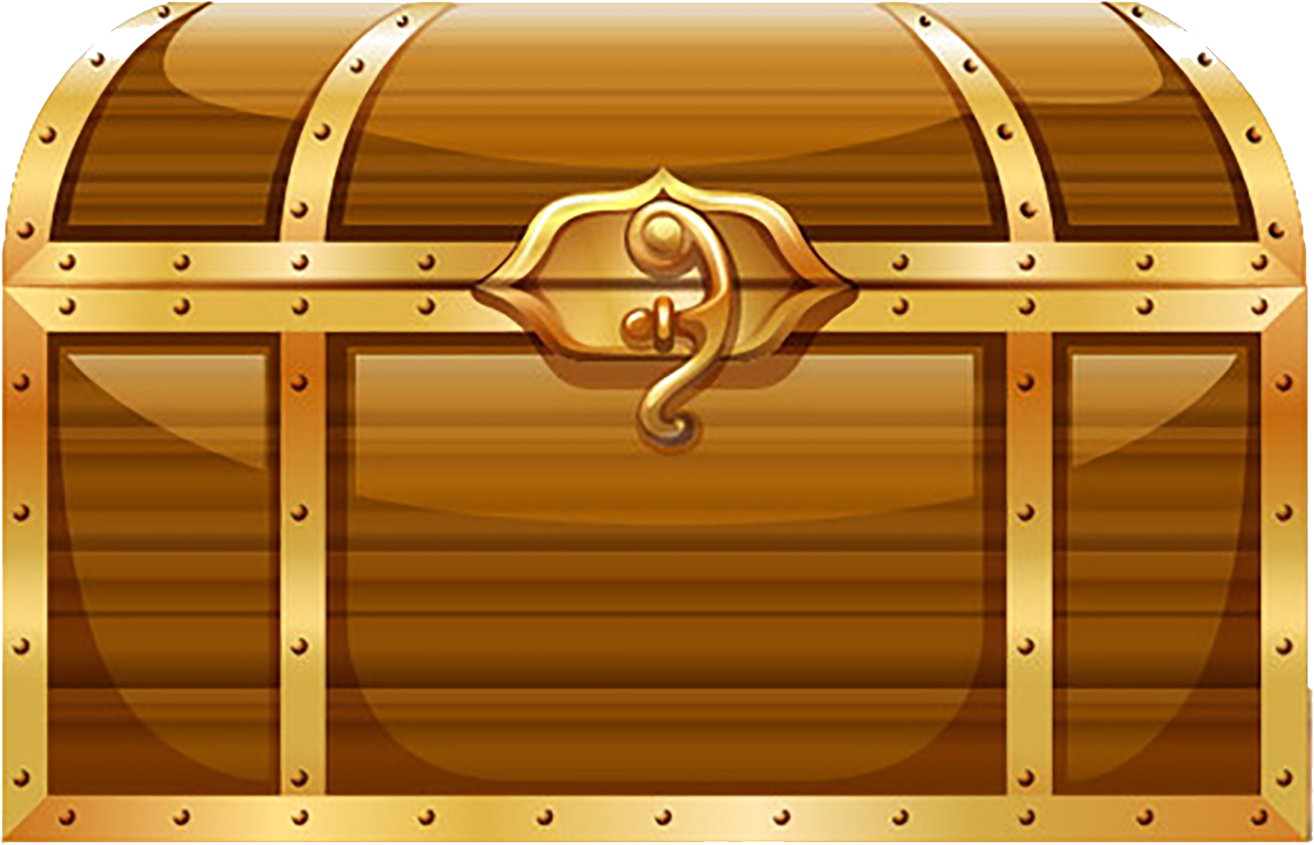 Golden Treasure Chest Illustration PNG Image