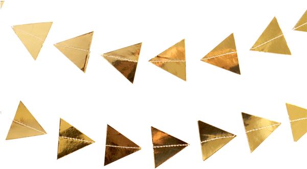 Golden Triangle Banner Decoration PNG Image