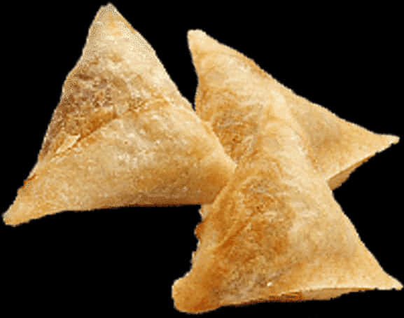 Golden Triangular Samosas PNG Image