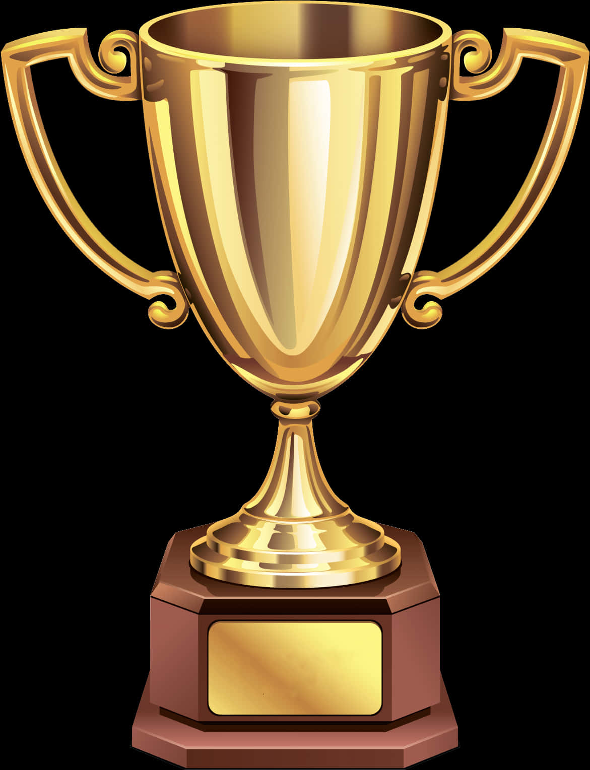 Golden Trophy Cup PNG Image