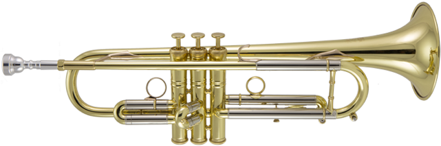 Golden Trumpet Isolatedon White PNG Image