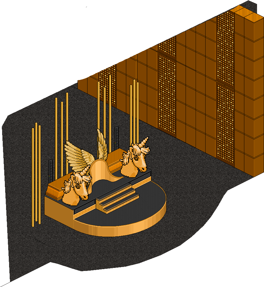 Golden Unicorn Bridge Illustration PNG Image