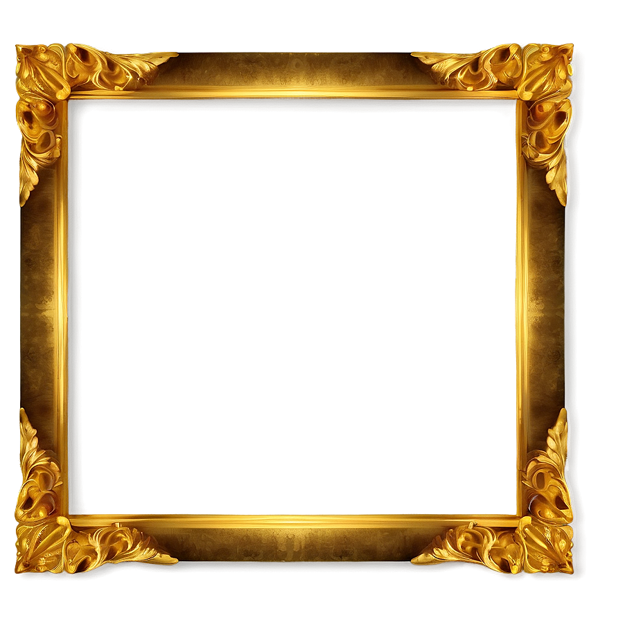 Golden Vintage Frame Png Gyc2 PNG Image