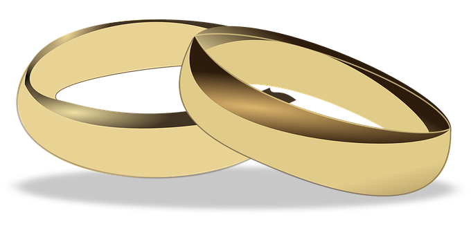 Golden Wedding Rings Graphic PNG Image