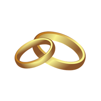 Golden Wedding Rings Graphic PNG Image