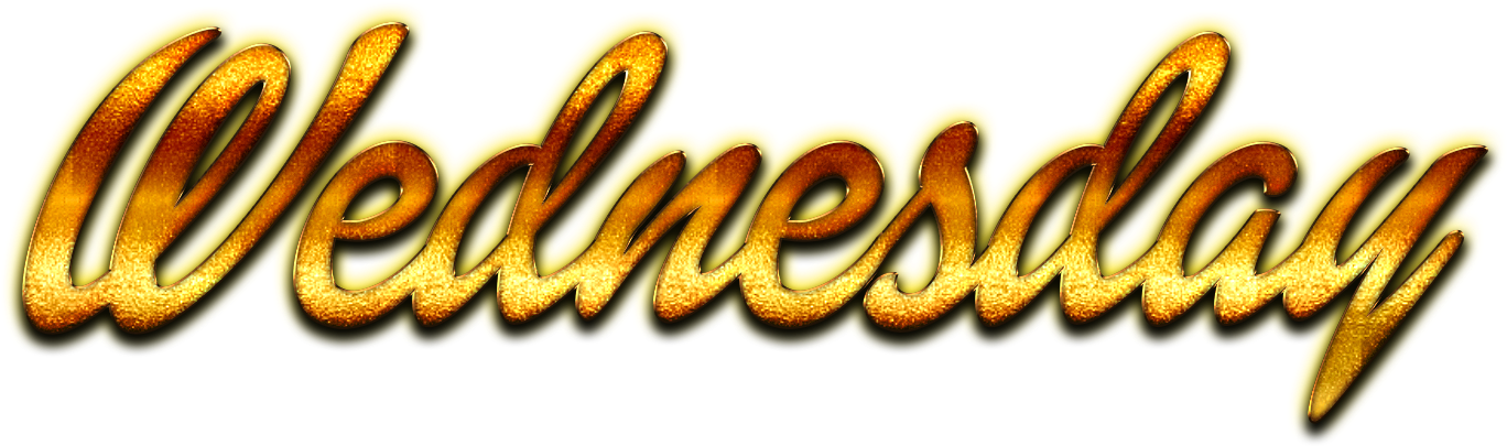 Golden Wednesday Text Graphic PNG Image