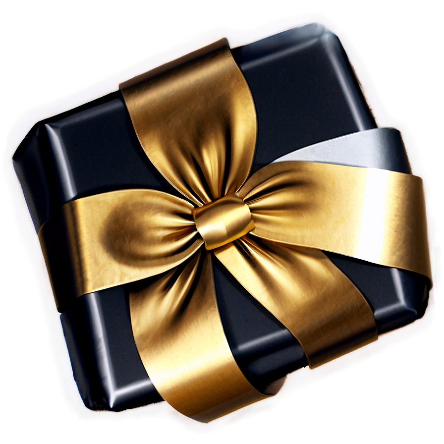 Golden Wrapped Gift Png 05242024 PNG Image