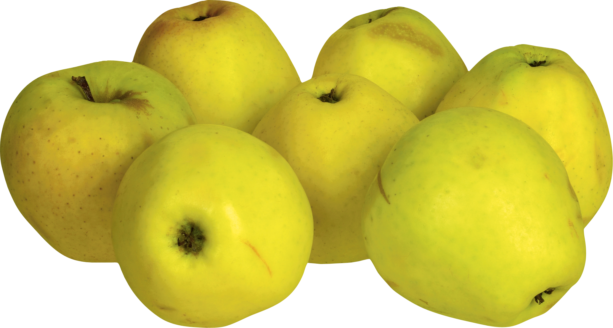 Golden Yellow Apples Grouped Together PNG Image