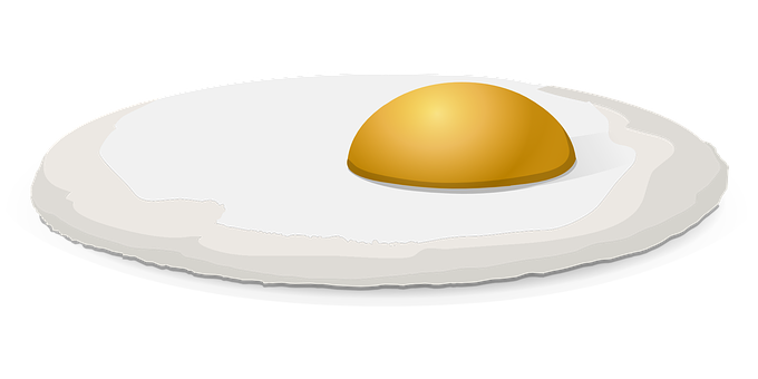 Golden Yolk Fried Egg Illustration PNG Image