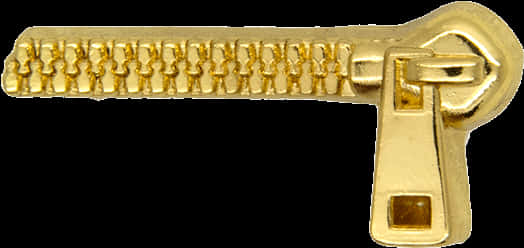 Golden Zipper Sliderand Teeth PNG Image