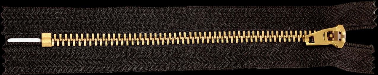 Golden Zipperon Black Fabric PNG Image