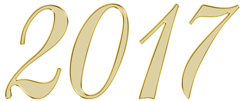 Golden2017 New Year Title PNG Image