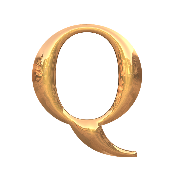 Golden3 D Letter Q PNG Image