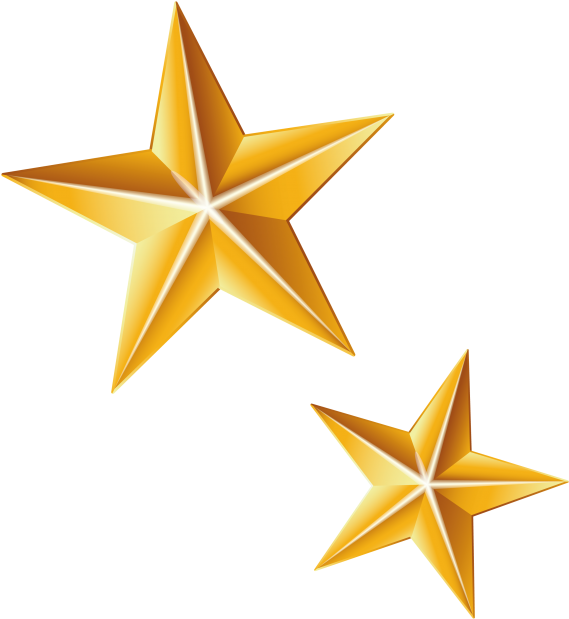 Golden3 D Stars Illustration PNG Image