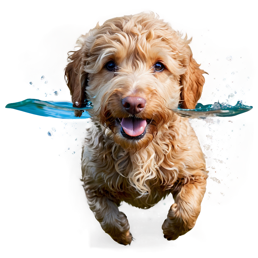 Goldendoodle Swimming Png Ret30 PNG Image