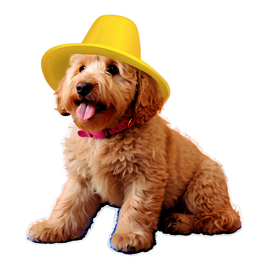 Goldendoodle With Hat Png Ppa17 PNG Image