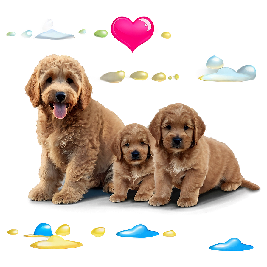 Goldendoodle With Puppies Png 06262024 PNG Image