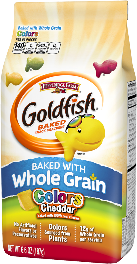 Goldfish Colors Cheddar Snack Crackers Package PNG Image