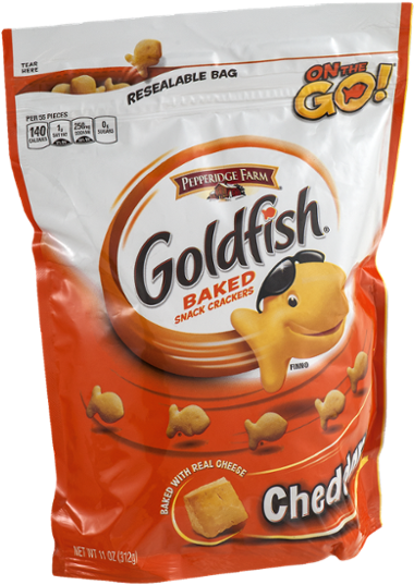 Goldfish Crackers Cheddar Flavor Packaging PNG Image