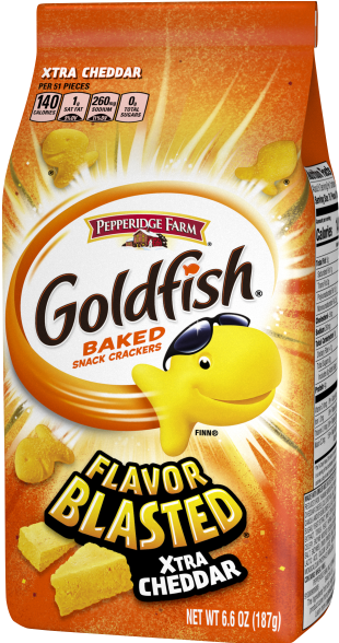 Goldfish Xtra Cheddar Snack Crackers Package PNG Image