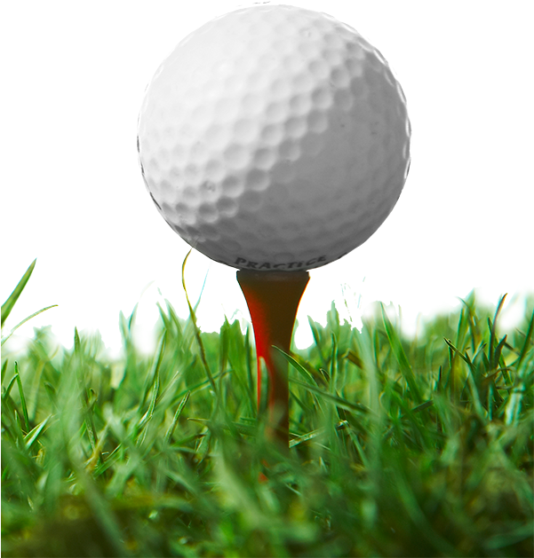 Golf Ballon Tee Grass Background PNG Image