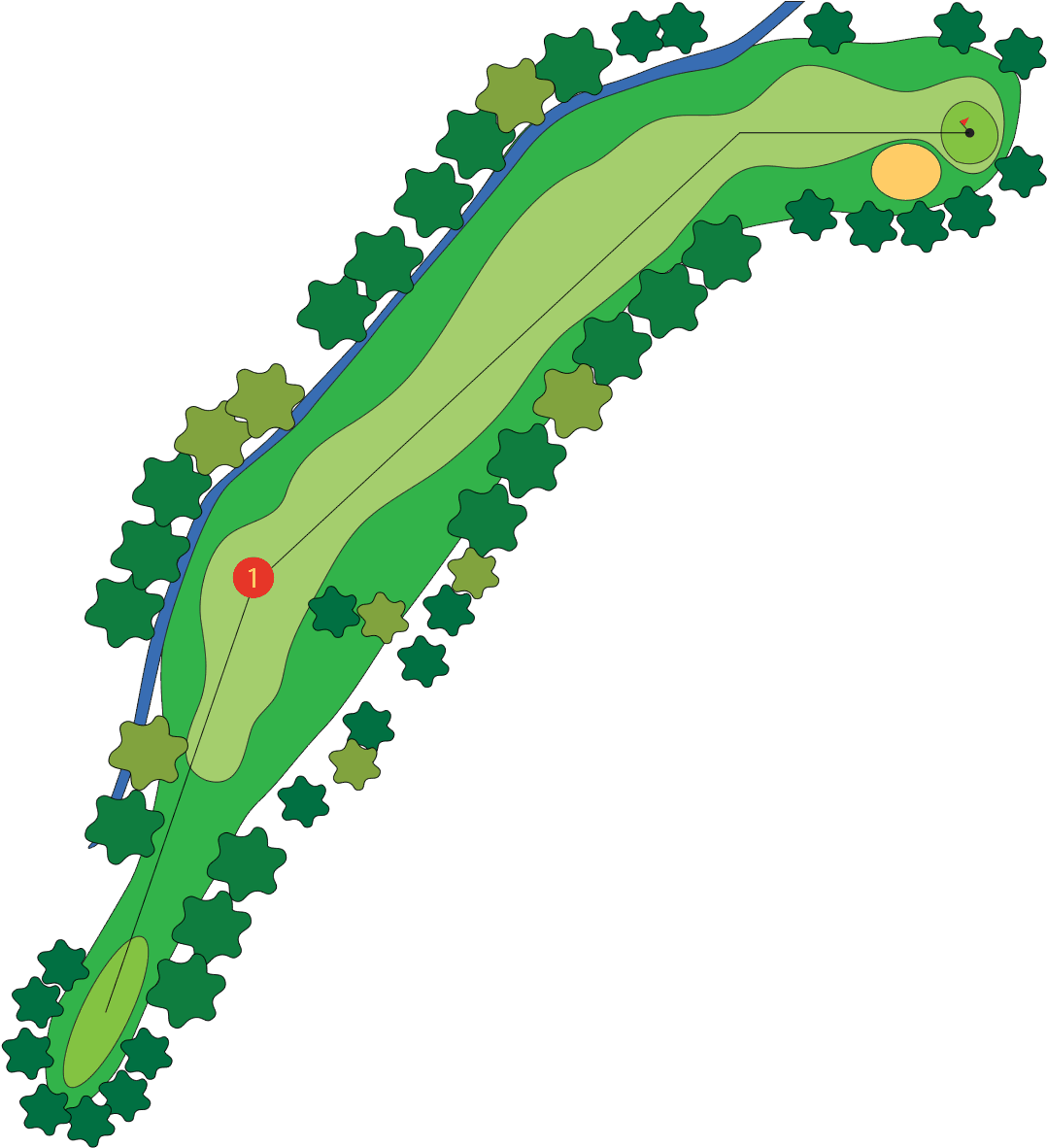 Golf Course Hole Design PNG Image