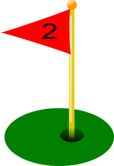 Golf Hole Number2 Flagstick PNG Image