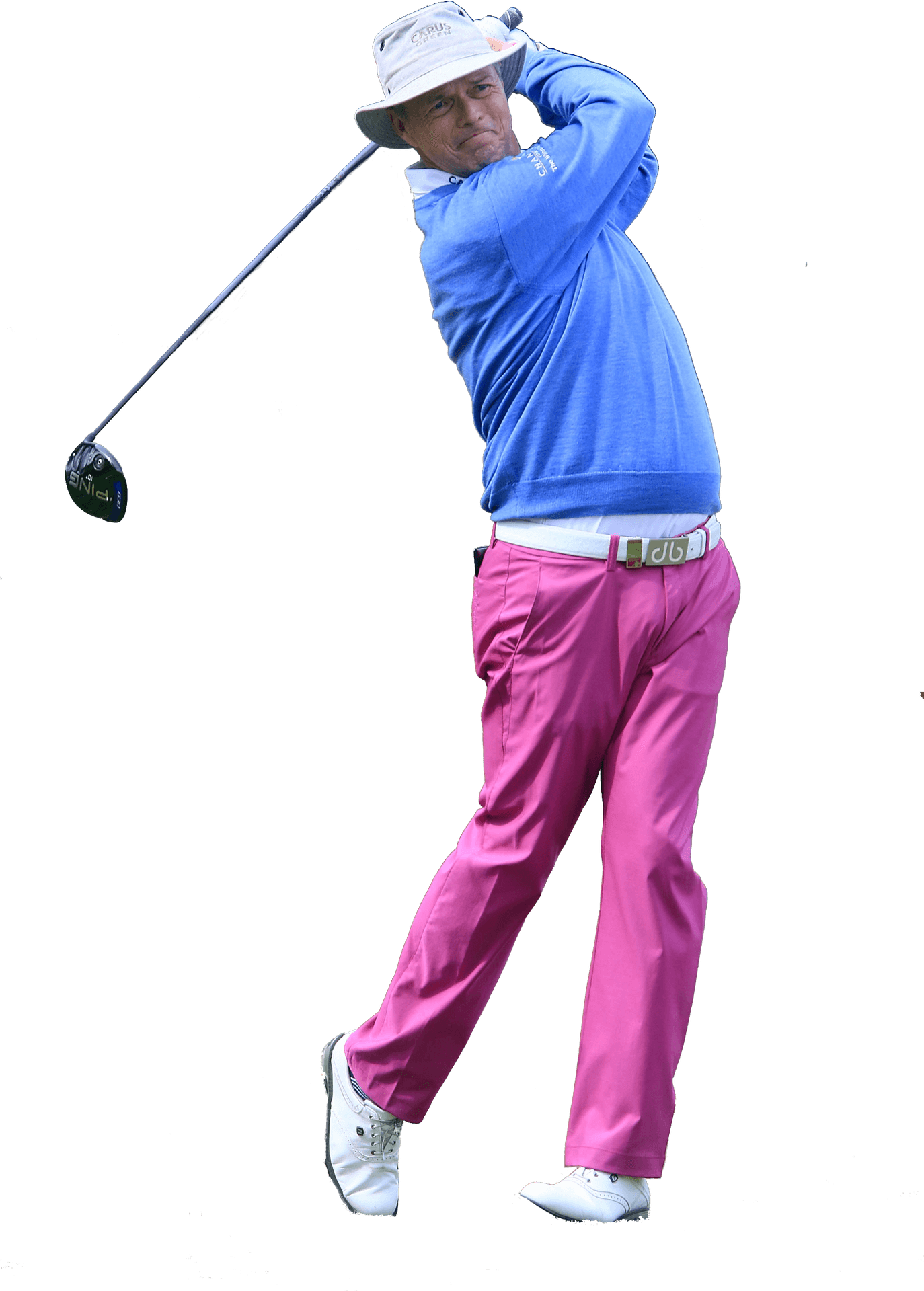 Golfer Mid Swing Action PNG Image