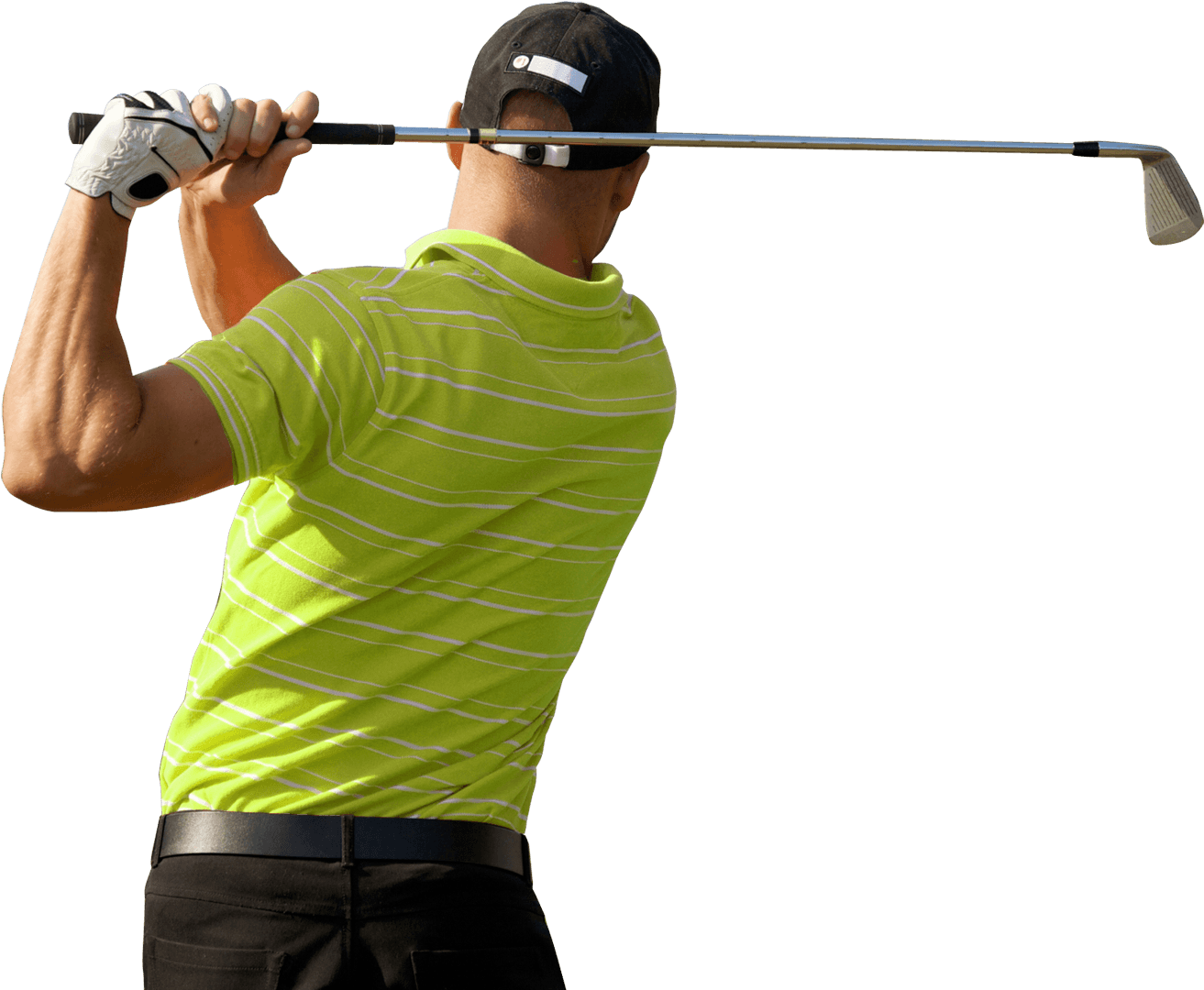 Golfer Mid Swing Action PNG Image