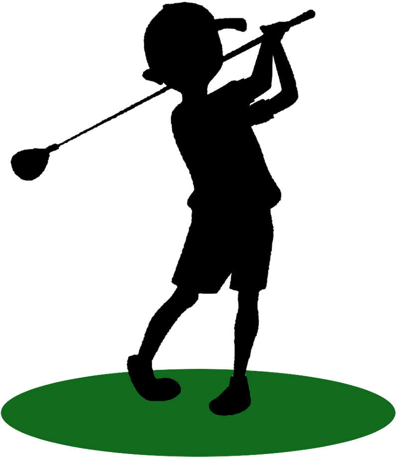 Golfer Silhouette Swinging Club PNG Image