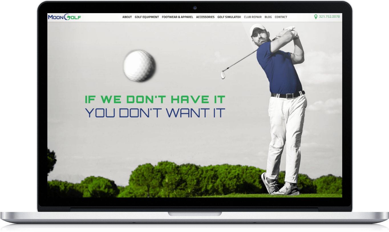 Golfer Swing Advertisement Website PNG Image