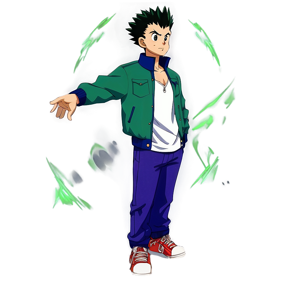 Gon Freecss Green Jacket Outfit Png 84 PNG Image