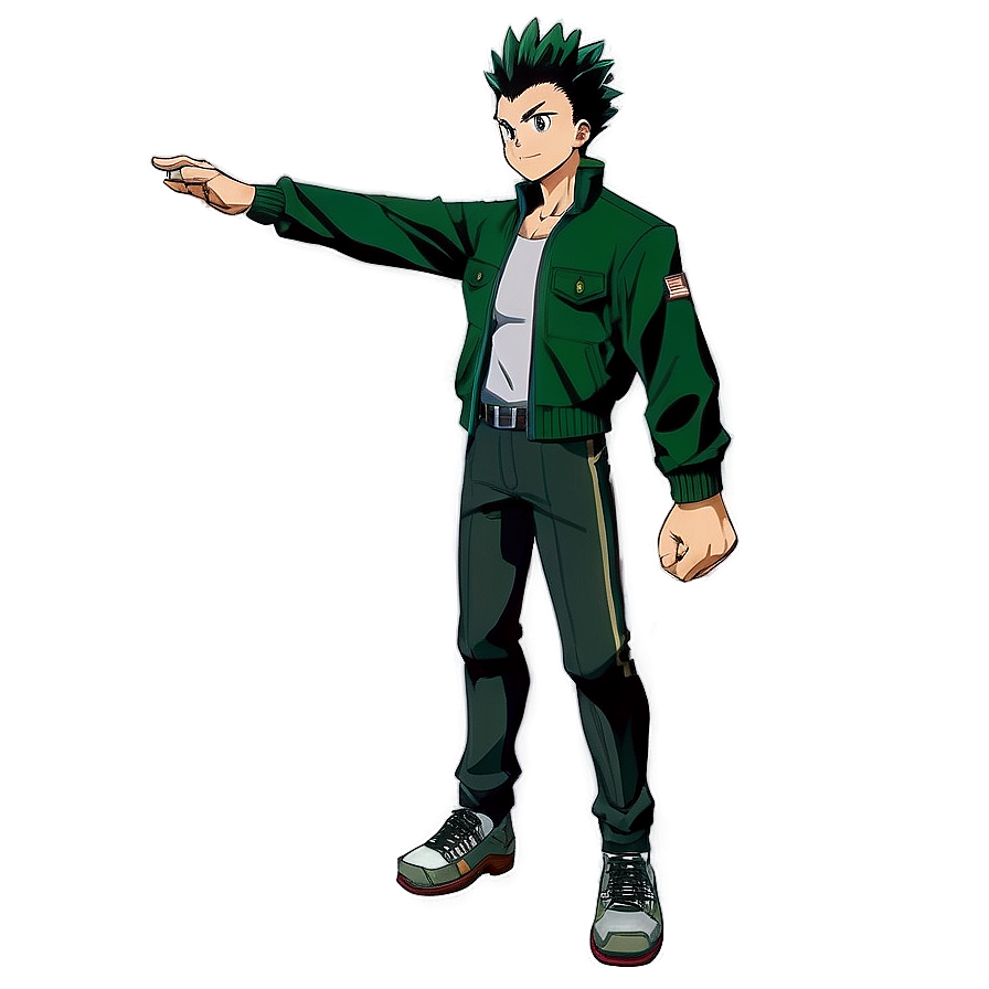 Gon Freecss Green Jacket Outfit Png Iel88 PNG Image