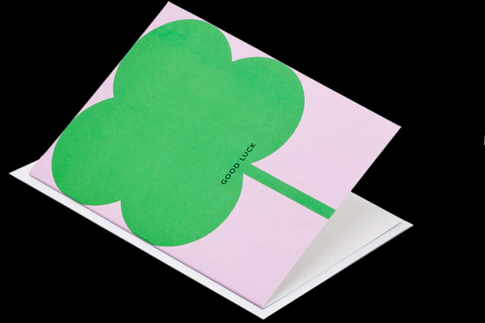 Good Luck Shamrock Card PNG Image