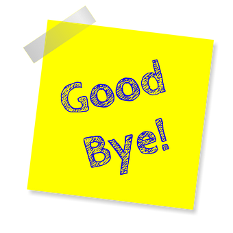 Goodbye Noteon Yellow Paper PNG Image