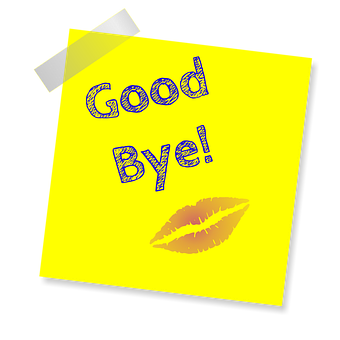 Goodbye Notewith Kiss Mark PNG Image