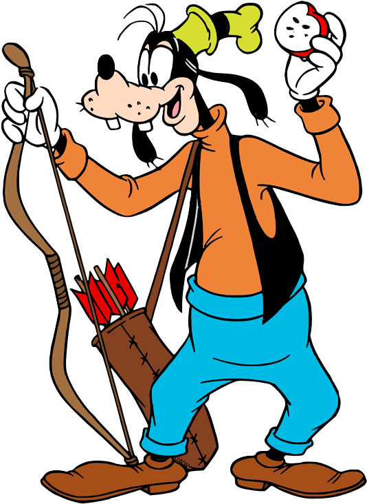 Goofy Archer Cartoon Character PNG Image